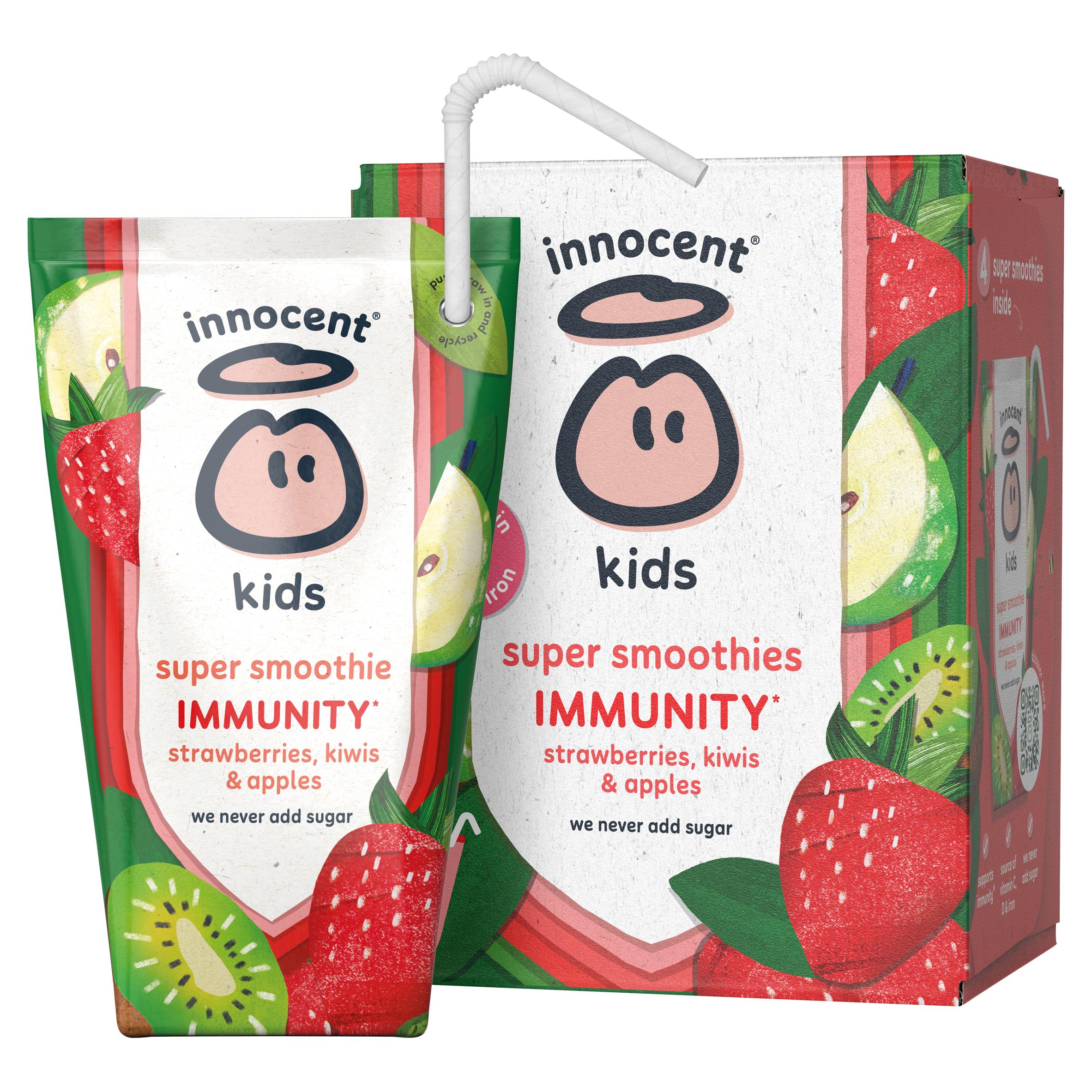 innocent kids smoothie strawberries kiwis apples 4x150ml - British product