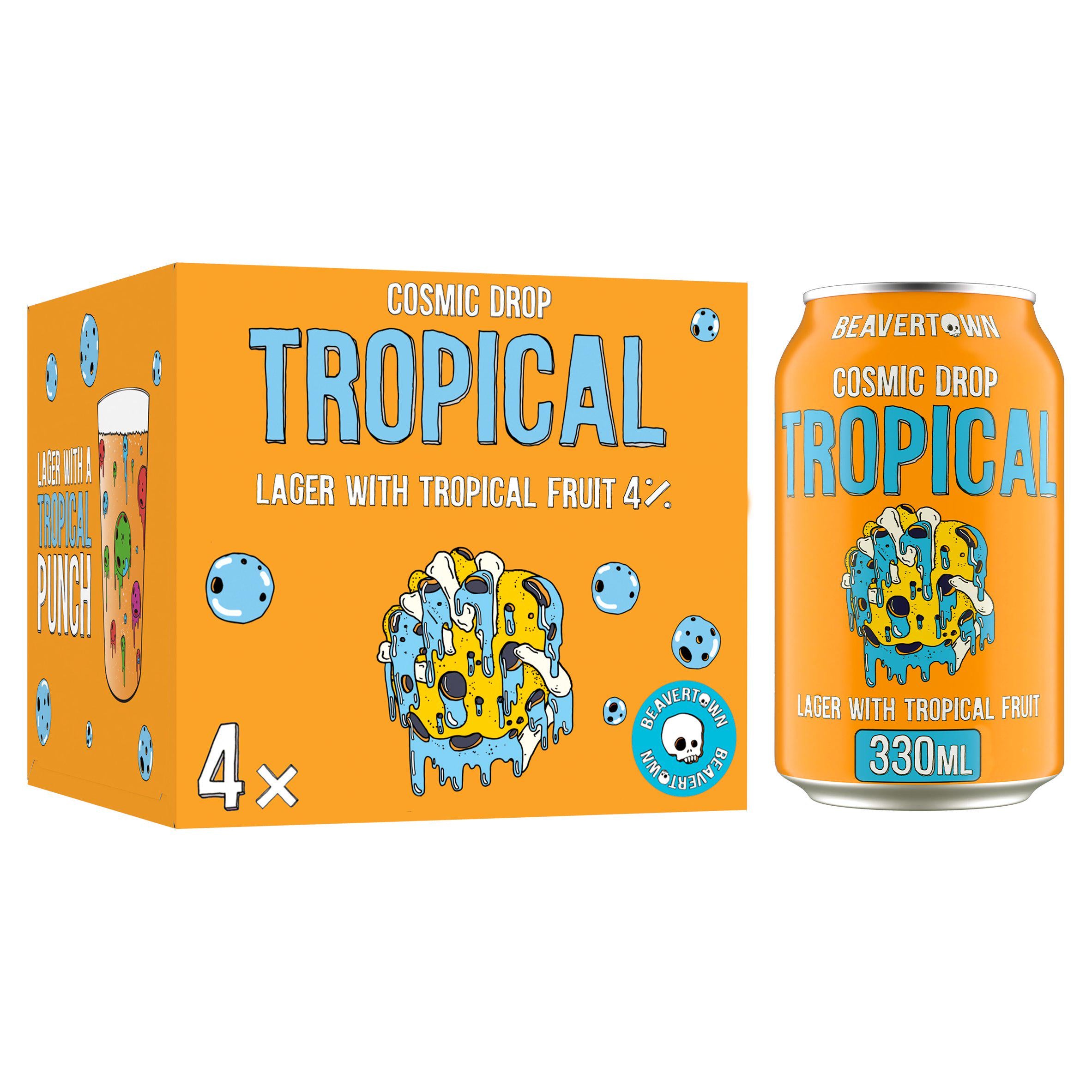 Beavertown Cosmic Drop Lager 4x330ml, UK version