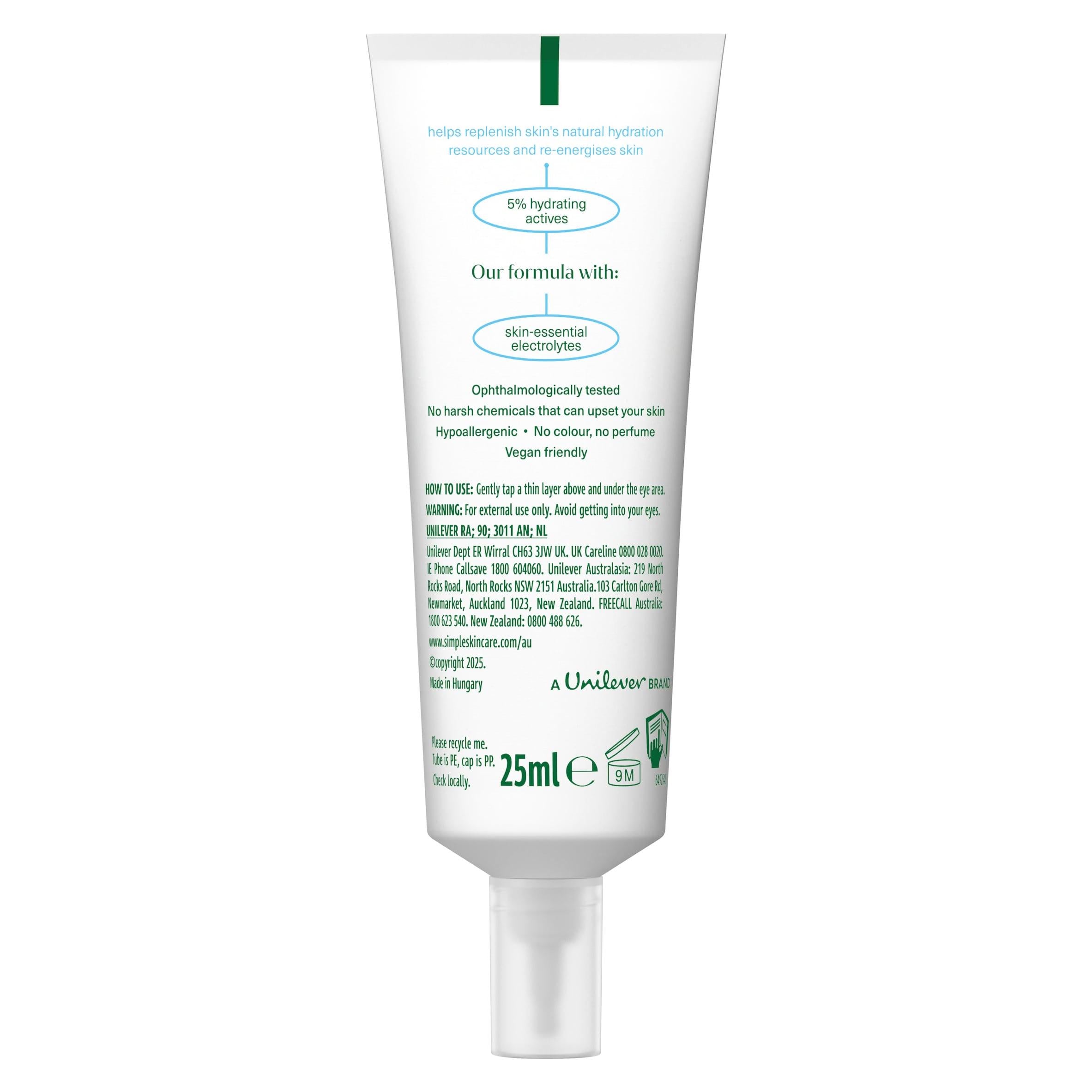 Simple Water Boost hydrating eye gel 25ml (British brand)