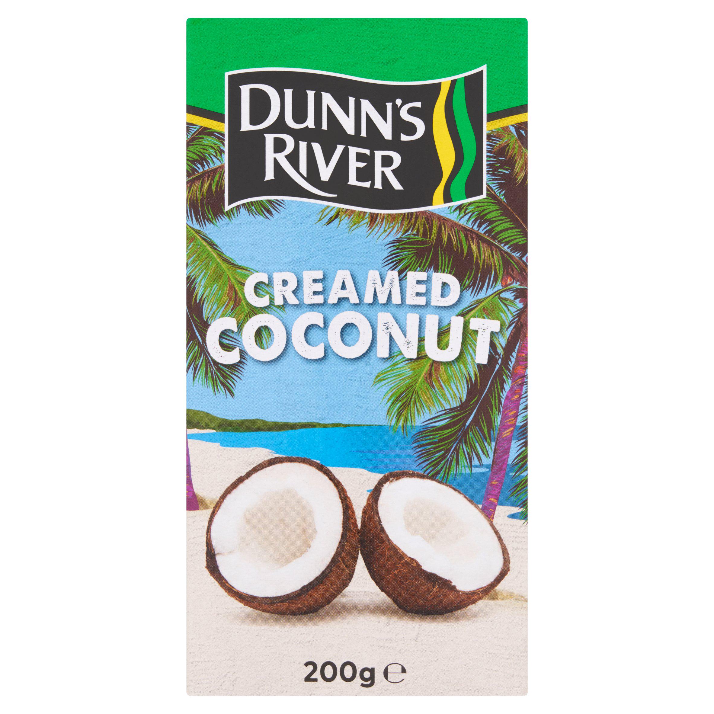 Dunn's River Creamed Coconut 200g, imported from the UK