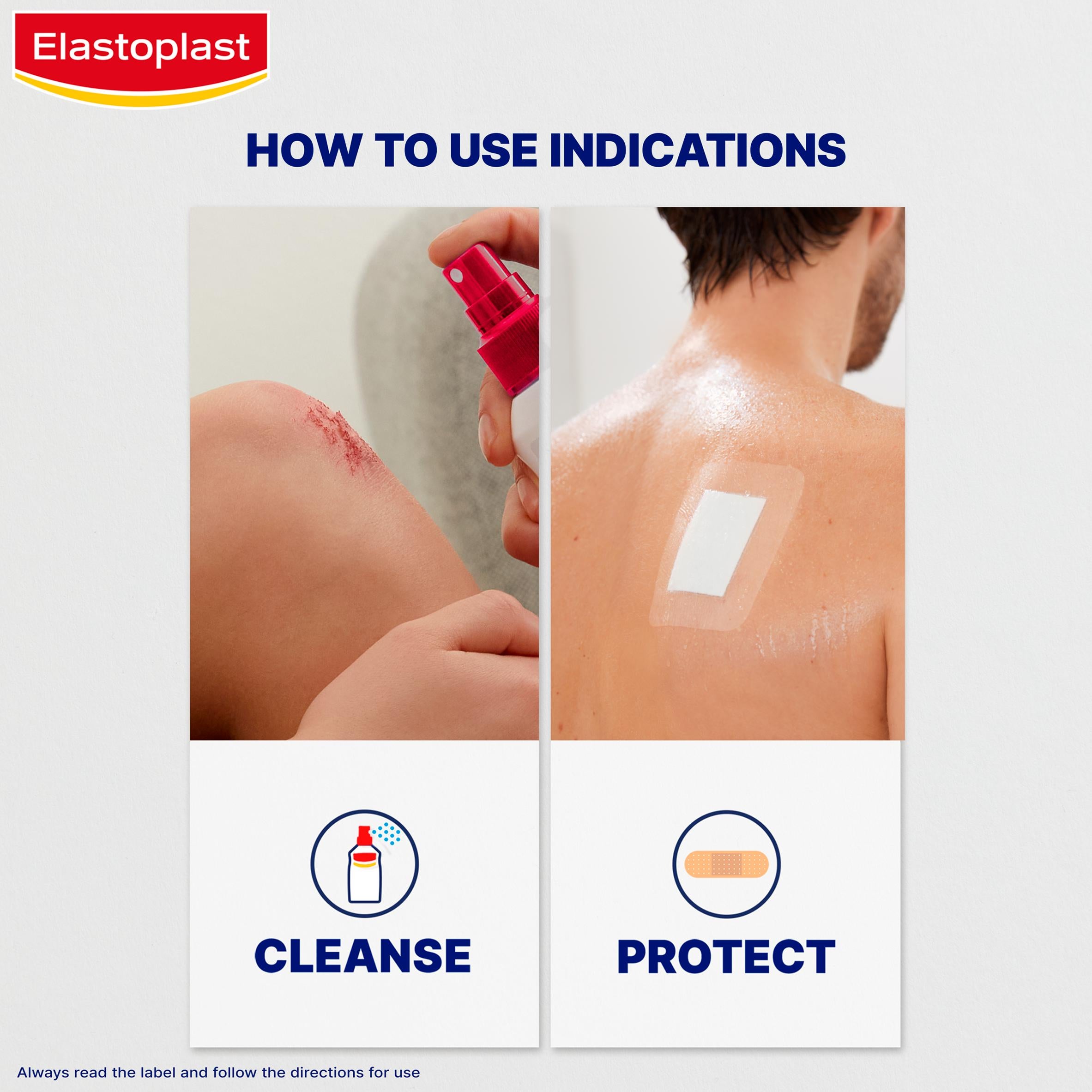 Elastoplast Antibacterial Waterproof Plasters XXL 8x10cm - British product