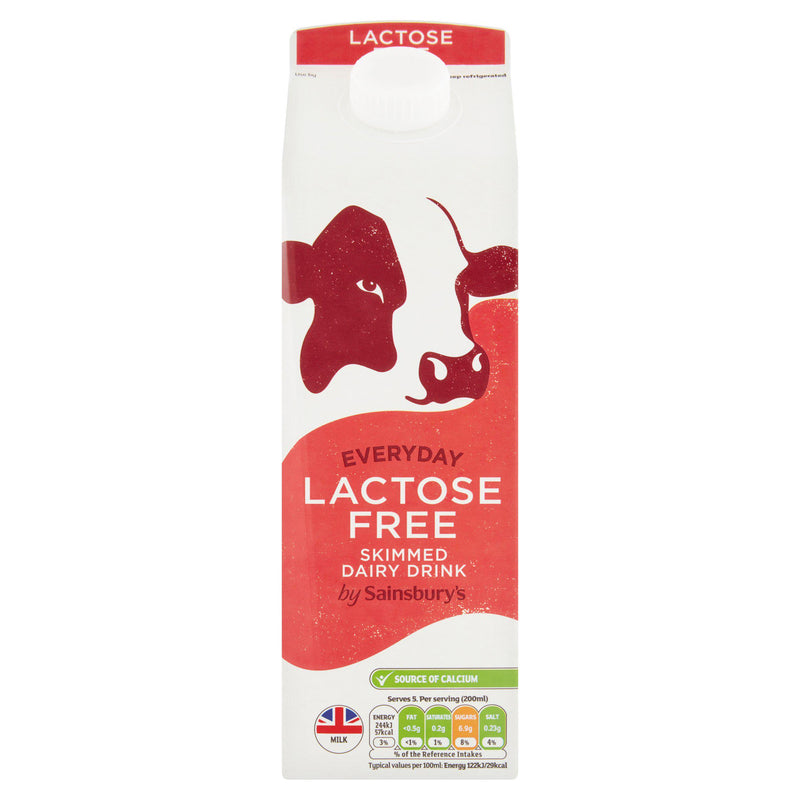 Sainsbury's Everyday lactose free skimmed dairy drink 1L (British brand)