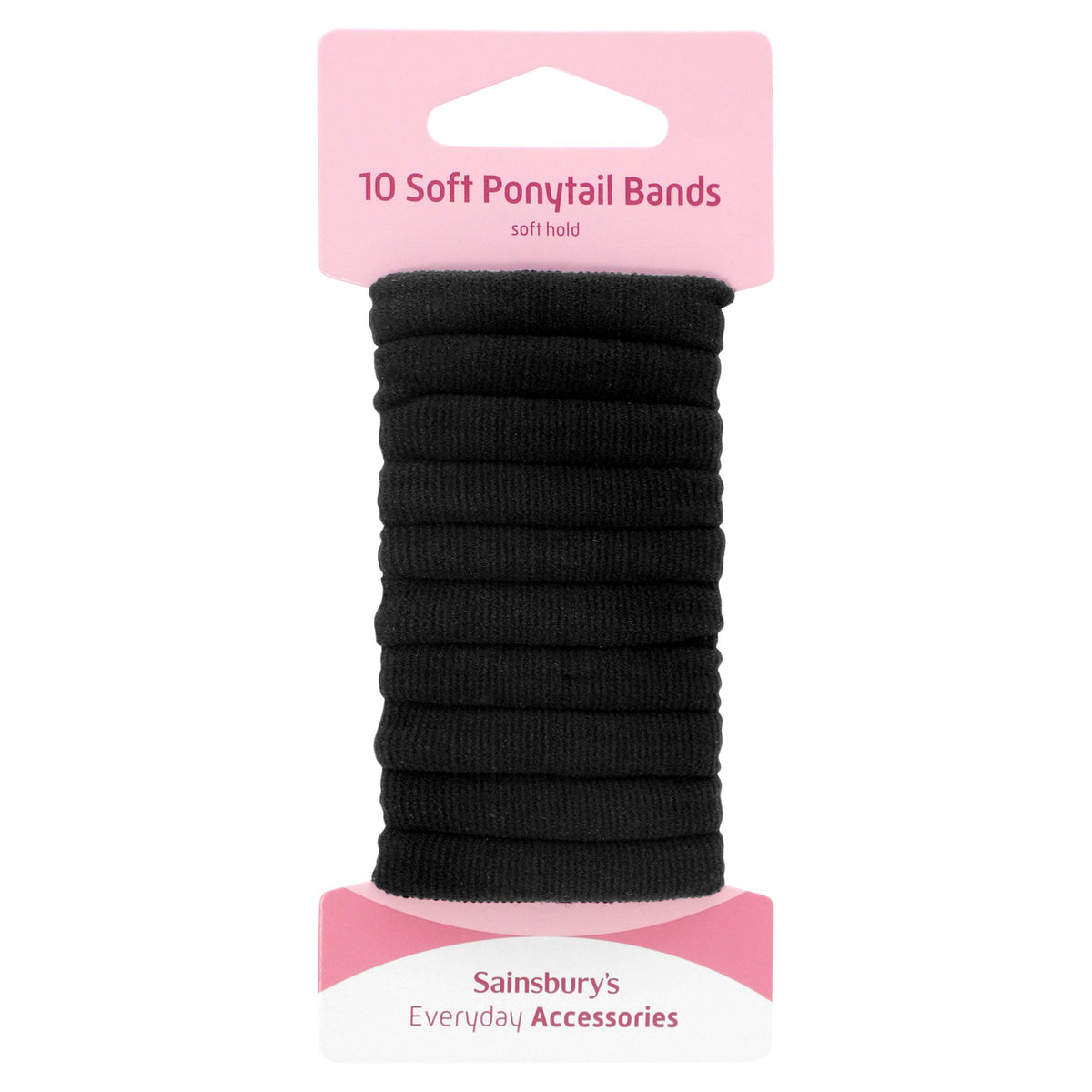 Sainsbury's soft ponytail bands black x10 - British product