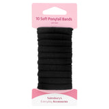 Sainsbury's soft ponytail bands black x10 - British product