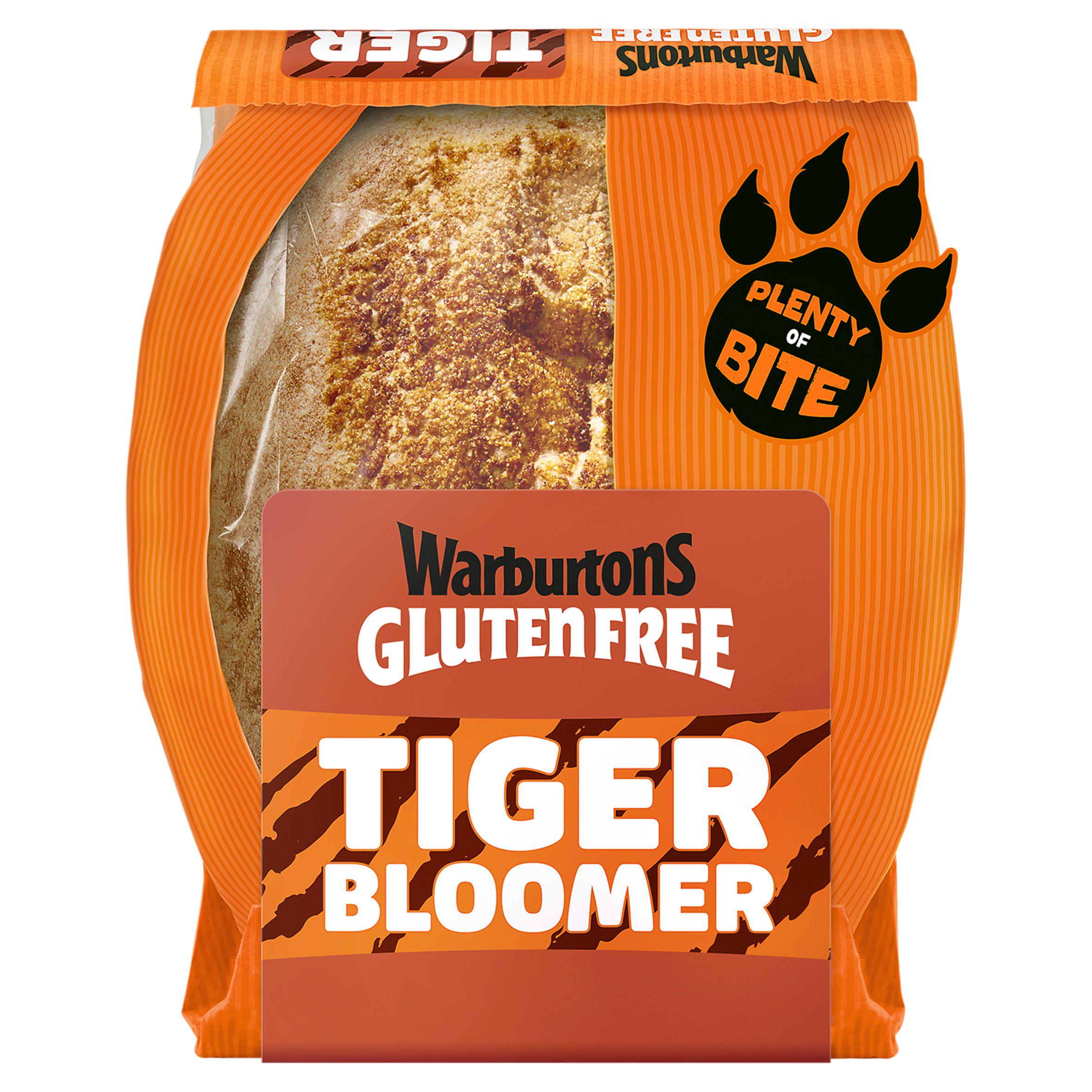 Warburtons Tiger Bloomer gluten free bread 400g, imported from the UK