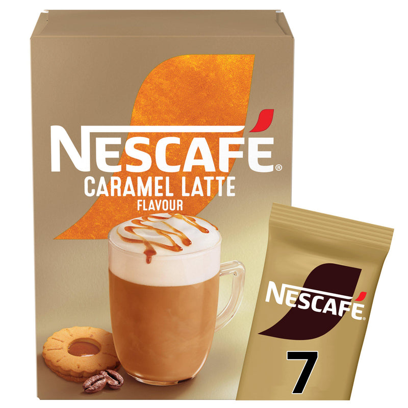 Nescafe instant coffee latte caramel 7 sachets 119g (British brand)