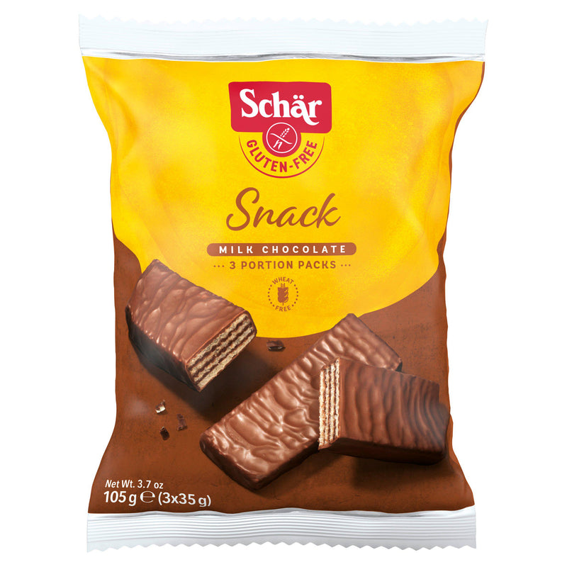 Schär gluten free milk chocolate snack bar 3x35g (British brand)