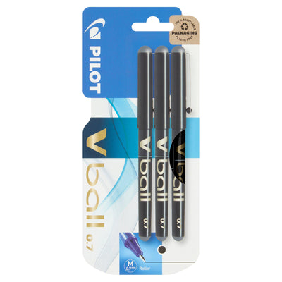 Sainsburys Pilot V-Ball 0.7 Triple Black Ballpoint Pen- Buy online at McGrocer