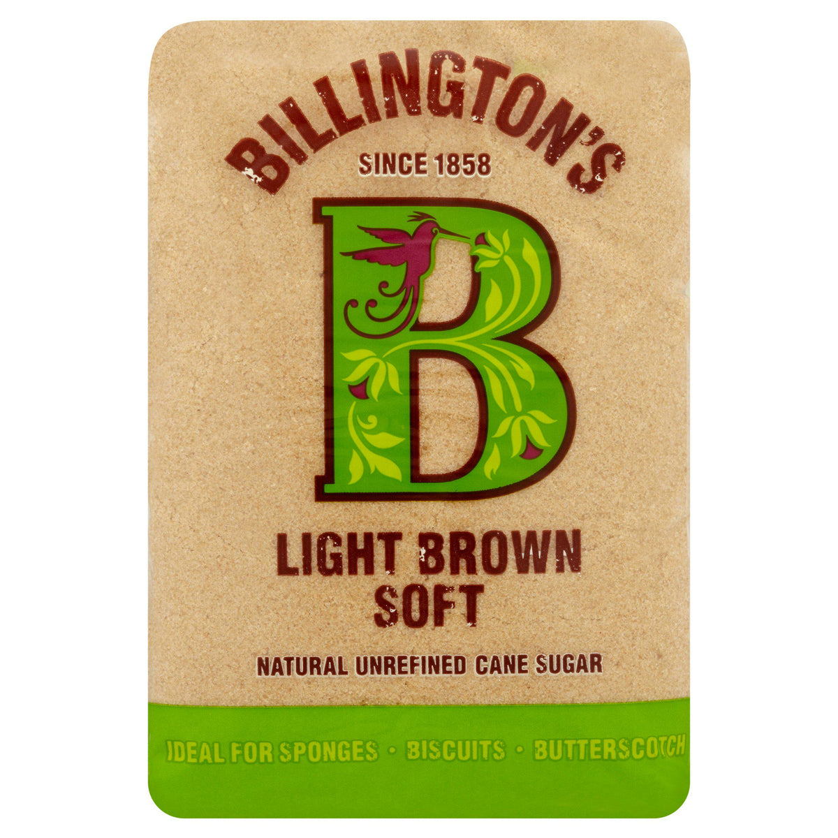 Billington's light brown soft cane sugar 500g, imported from the UK