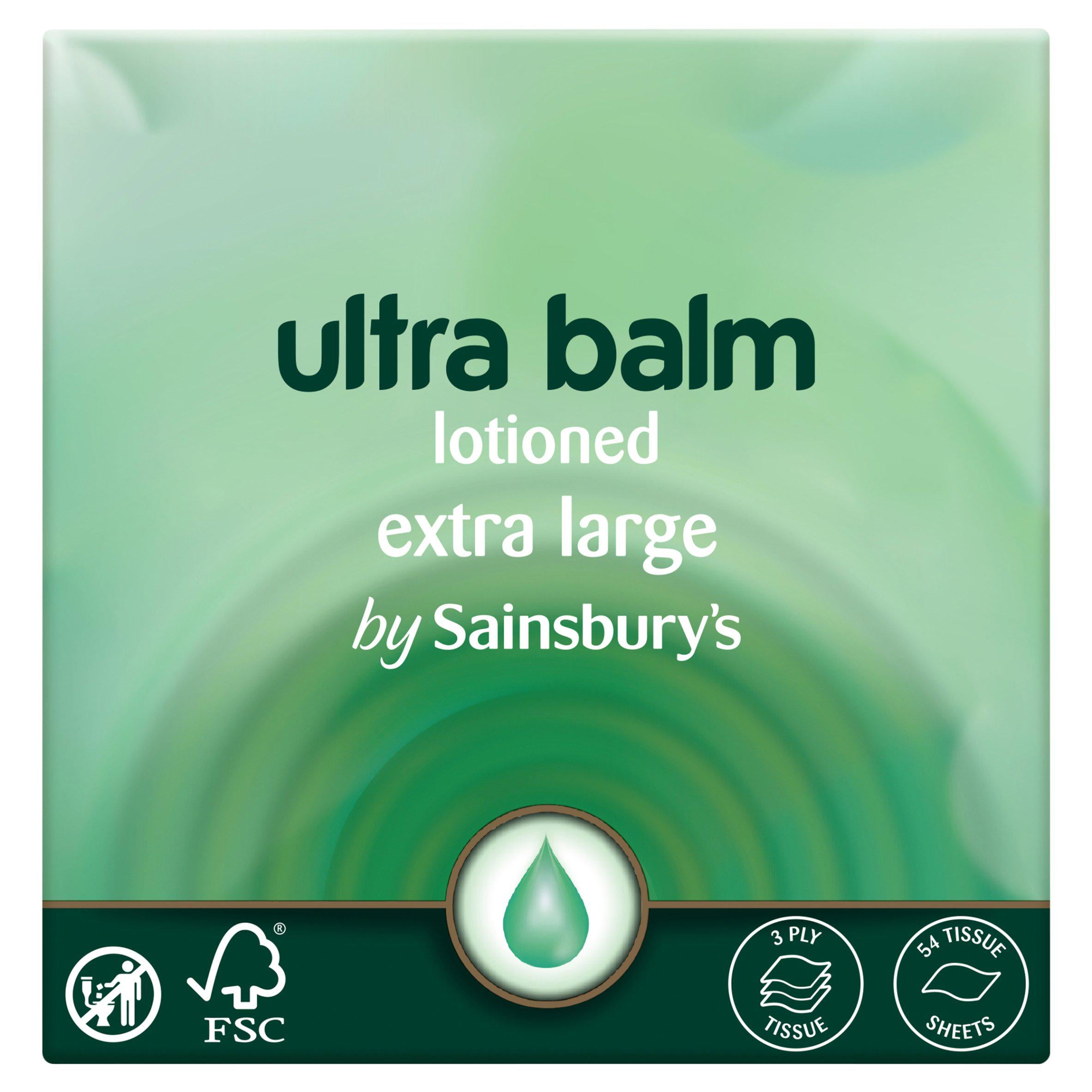 Sainsbury's ultra balm lotioned tissue sheets 54 pack (British brand)