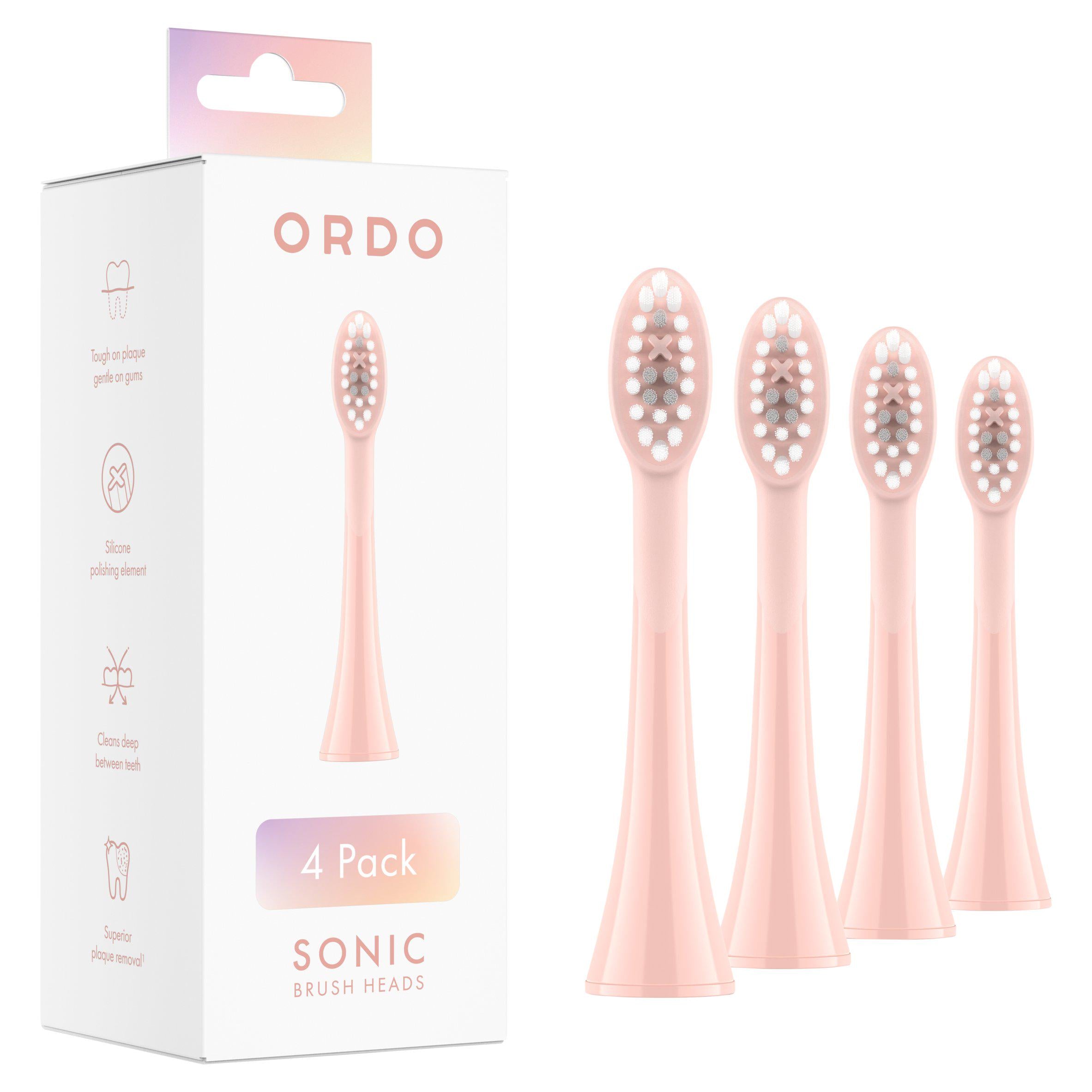 Ordo Sonic Brush Heads Rose Gold 4-pack (British brand)
