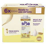 SMA First Infant ready-to-feed baby milk 6 x 200ml, UK version