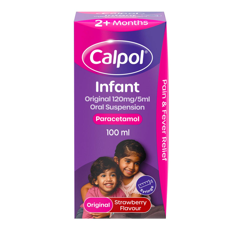 Calpol Infant Paracetamol Oral Suspension 100ml, imported from the UK