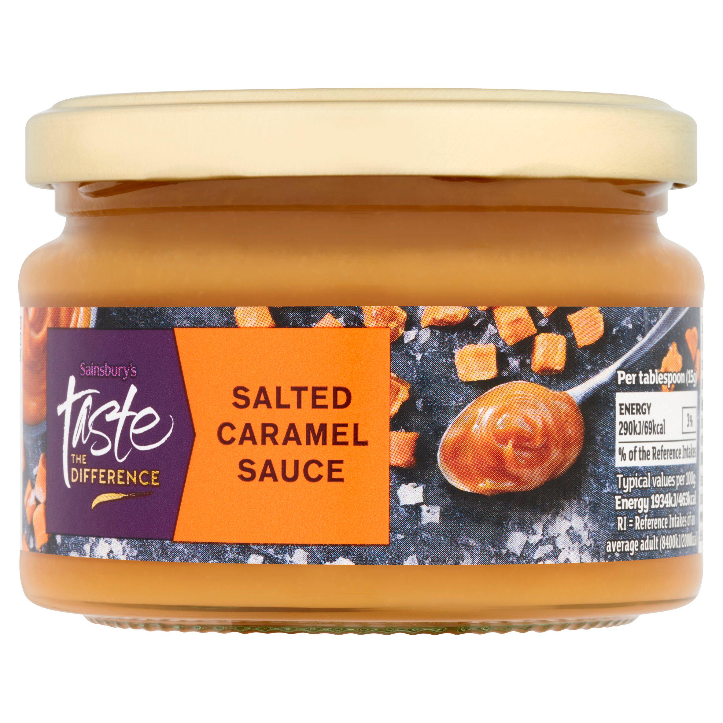 Sainsbury's salted caramel sauce 260g jar - British product
