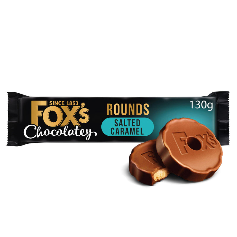 Fox's chocolatey biscuits salted caramel rounds 130g (British brand)