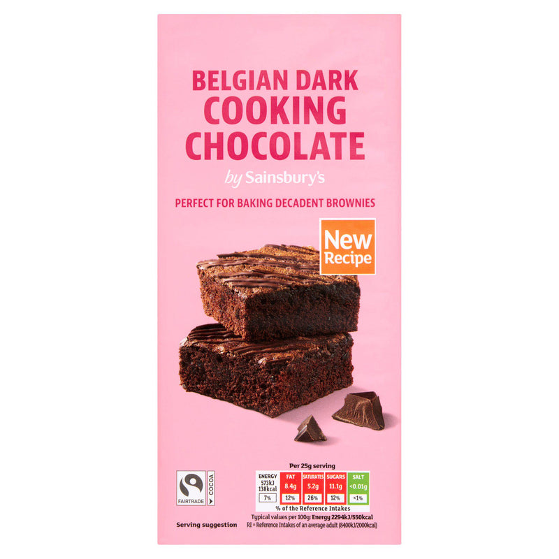 Sainsbury's dark cooking chocolate 200g, imported from the UK