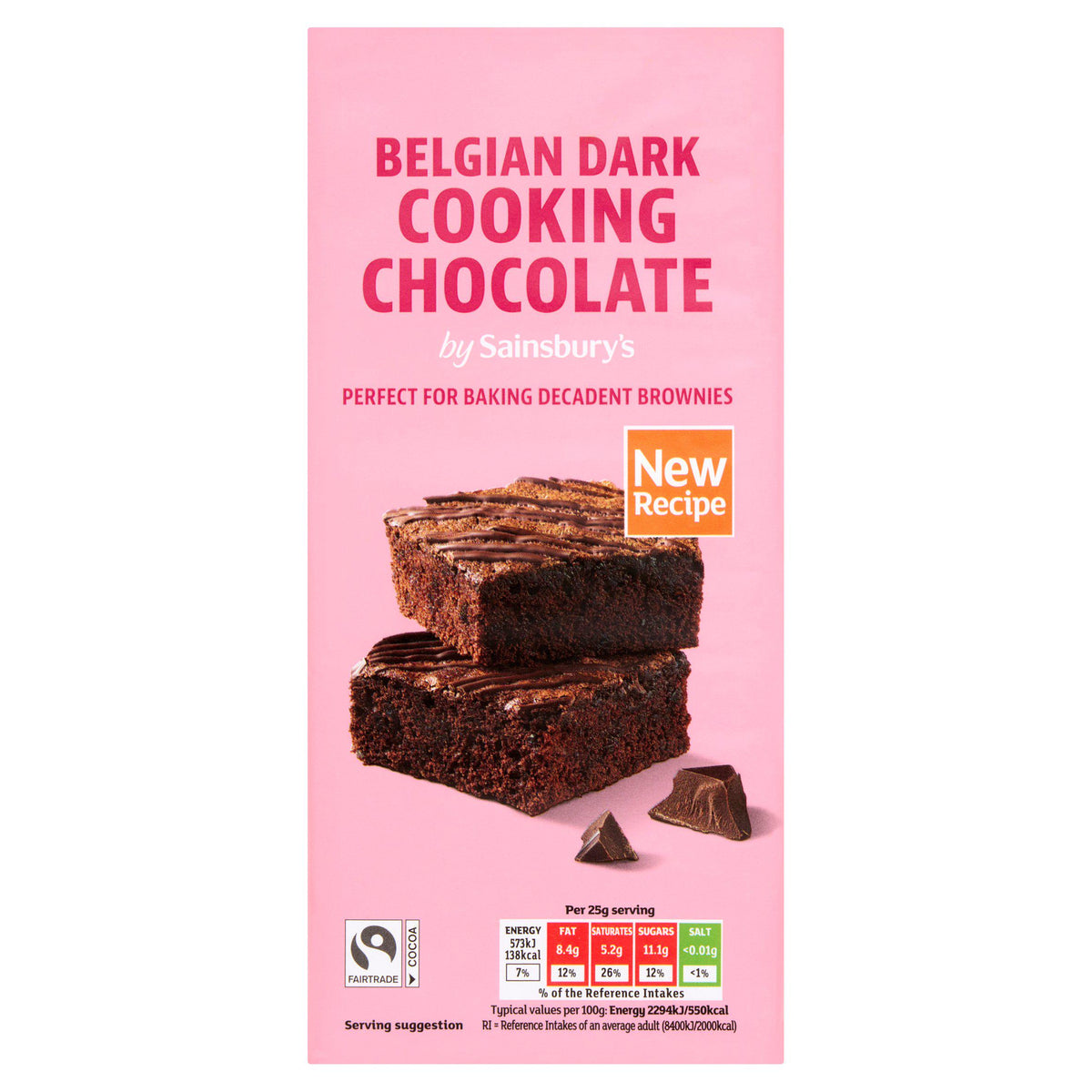 Sainsbury's dark cooking chocolate 200g, imported from the UK