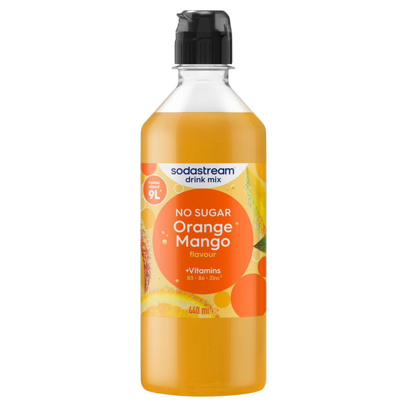 Sodastream drink syrup Orange Mango flavour 440ml, imported from the UK