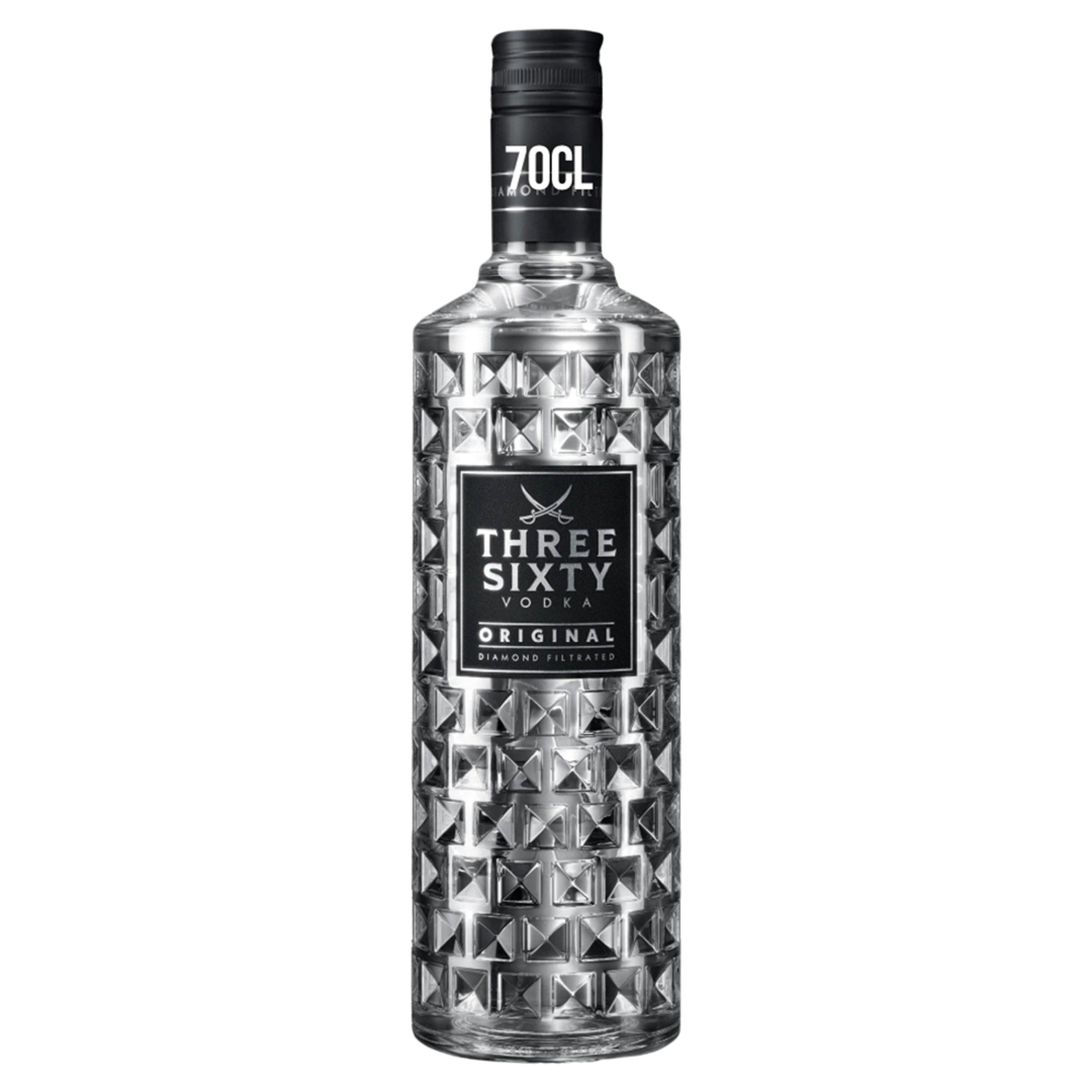 Three Sixty original premium vodka 70cl bottle - British product