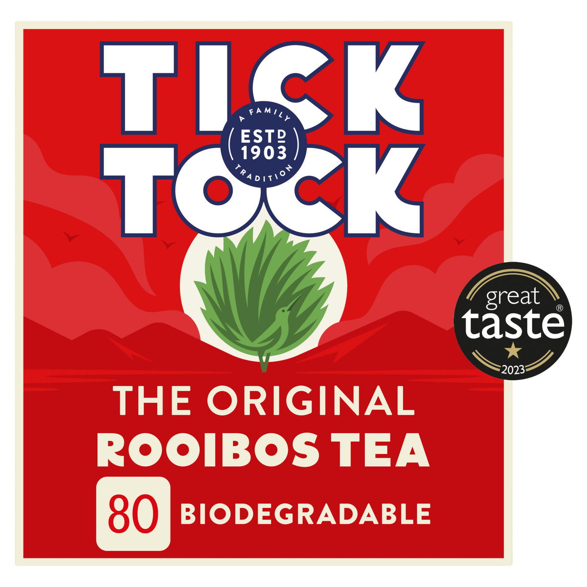 Tick Tock Rooibos tea bags 80ct (British brand)