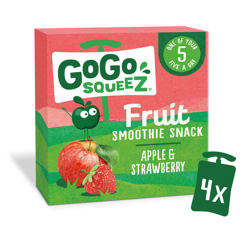 GoGo Squeez apple strawberry smoothie pouch 4x90g, UK version