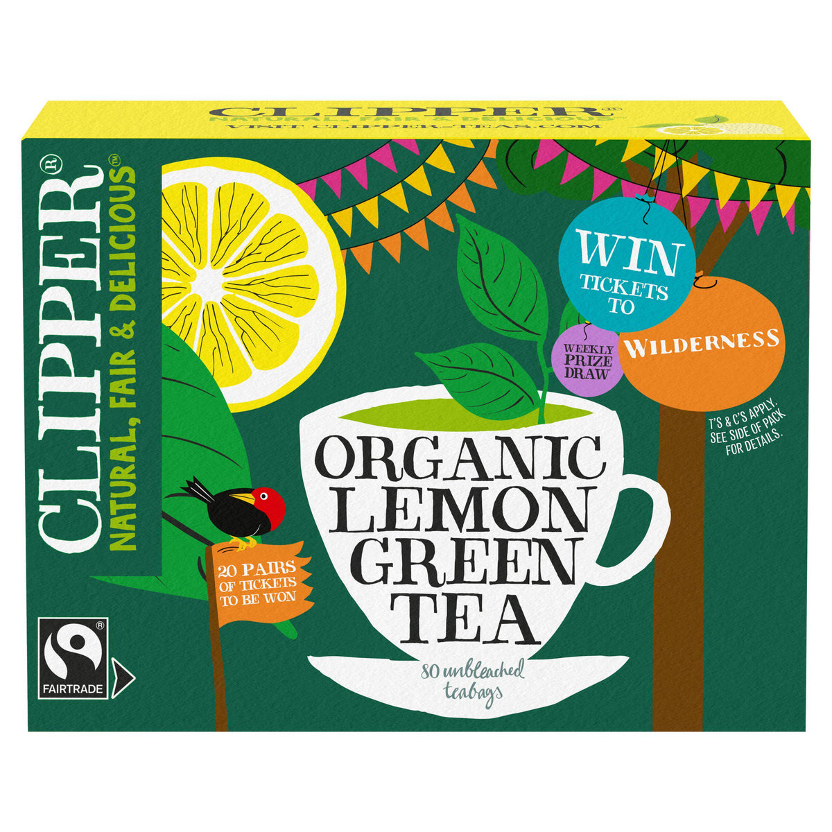 Clipper green tea lemon 80 tea bags - British product