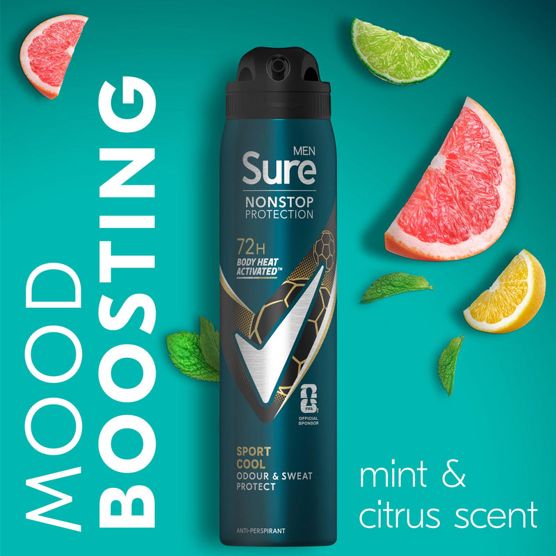 Sure Sport Cool antiperspirant deodorant 250ml (British brand)