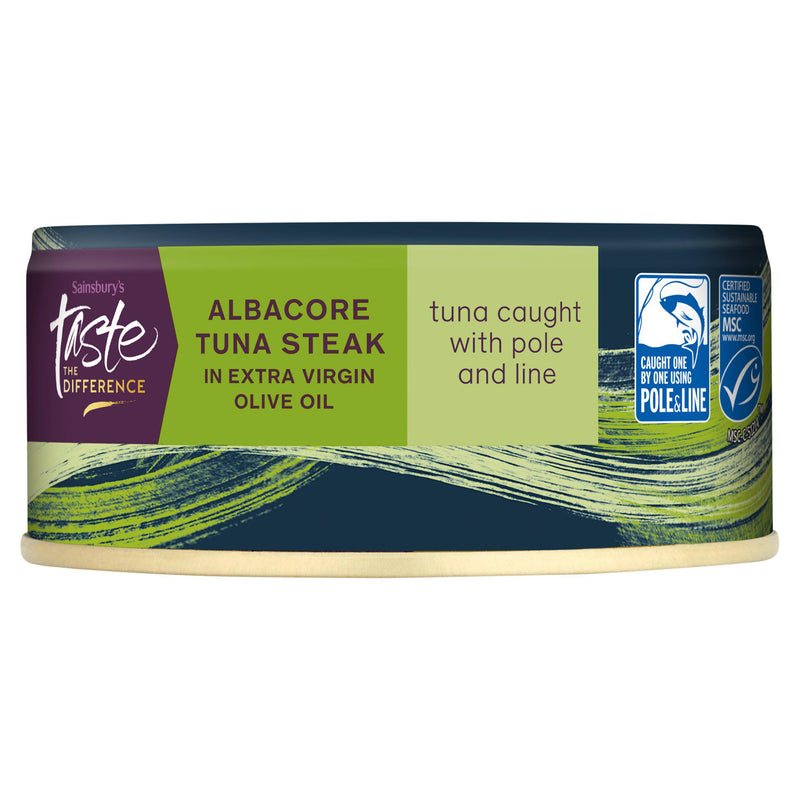 Sainsbury's albacore tuna steak in extra virgin olive oil 160g - British product