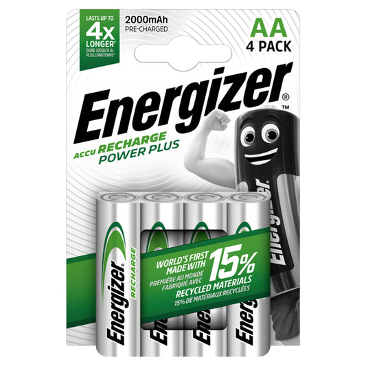 Energizer Power Plus AA Rechargeable Batteries, 2000mAh x4 GOODS Sainsburys   