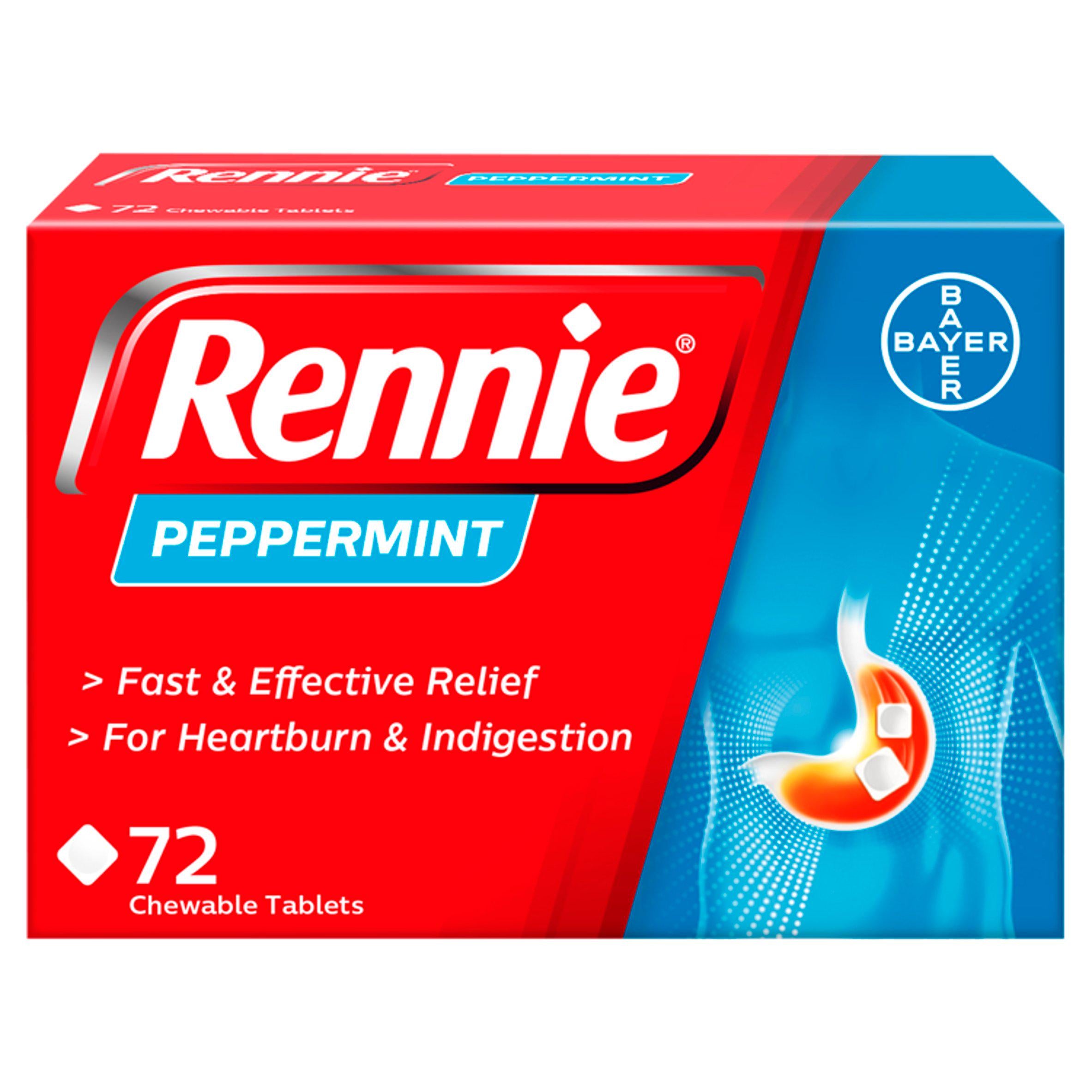 Rennie heartburn relief tablets peppermint 72 tablets, UK version