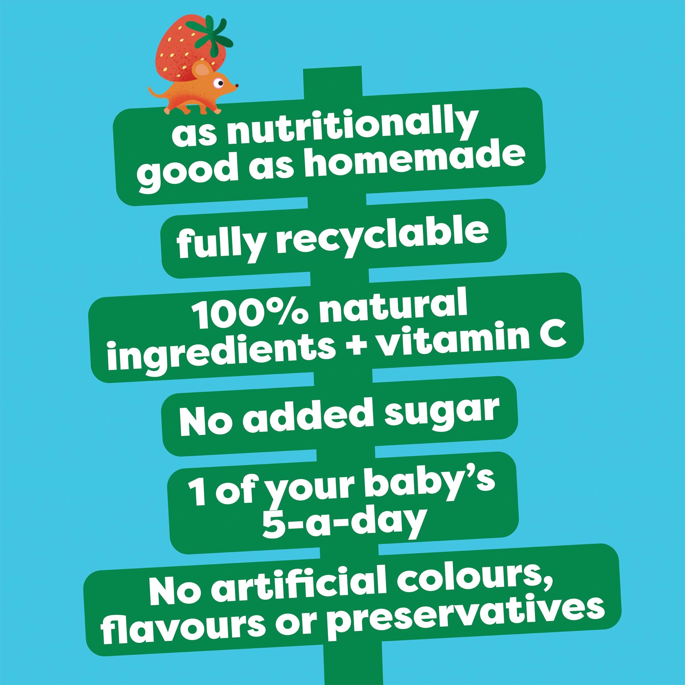 Heinz baby food apple strawberry puree pouch 100g, UK version