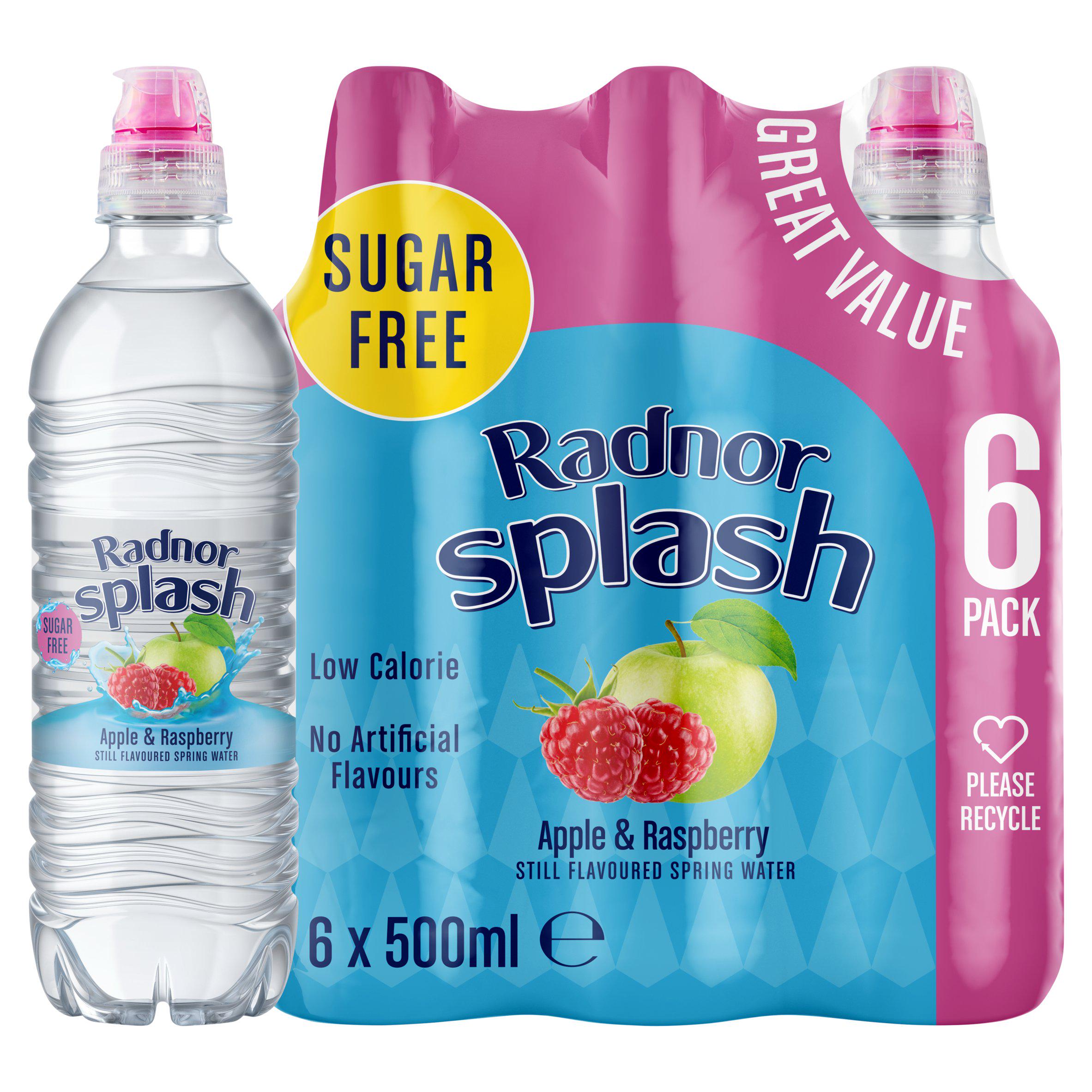 Radnor Splash apple raspberry water 6x500ml, imported from the UK