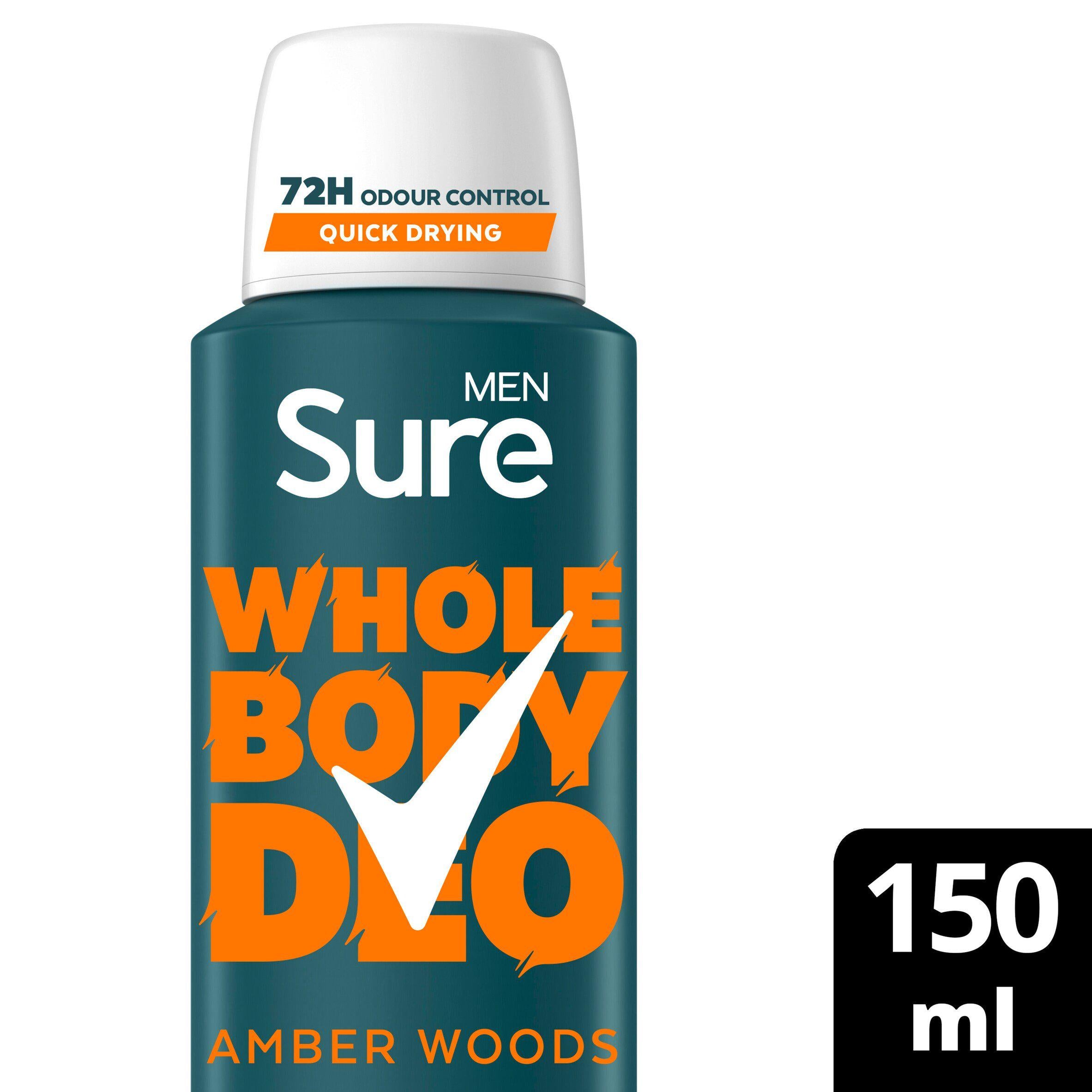 Sure Amber Woods deodorant spray 150ml, UK version