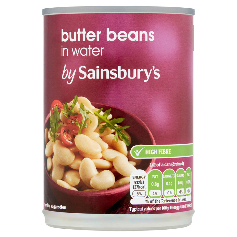 Sainsbury's butter beans in water 400g, imported from the UK