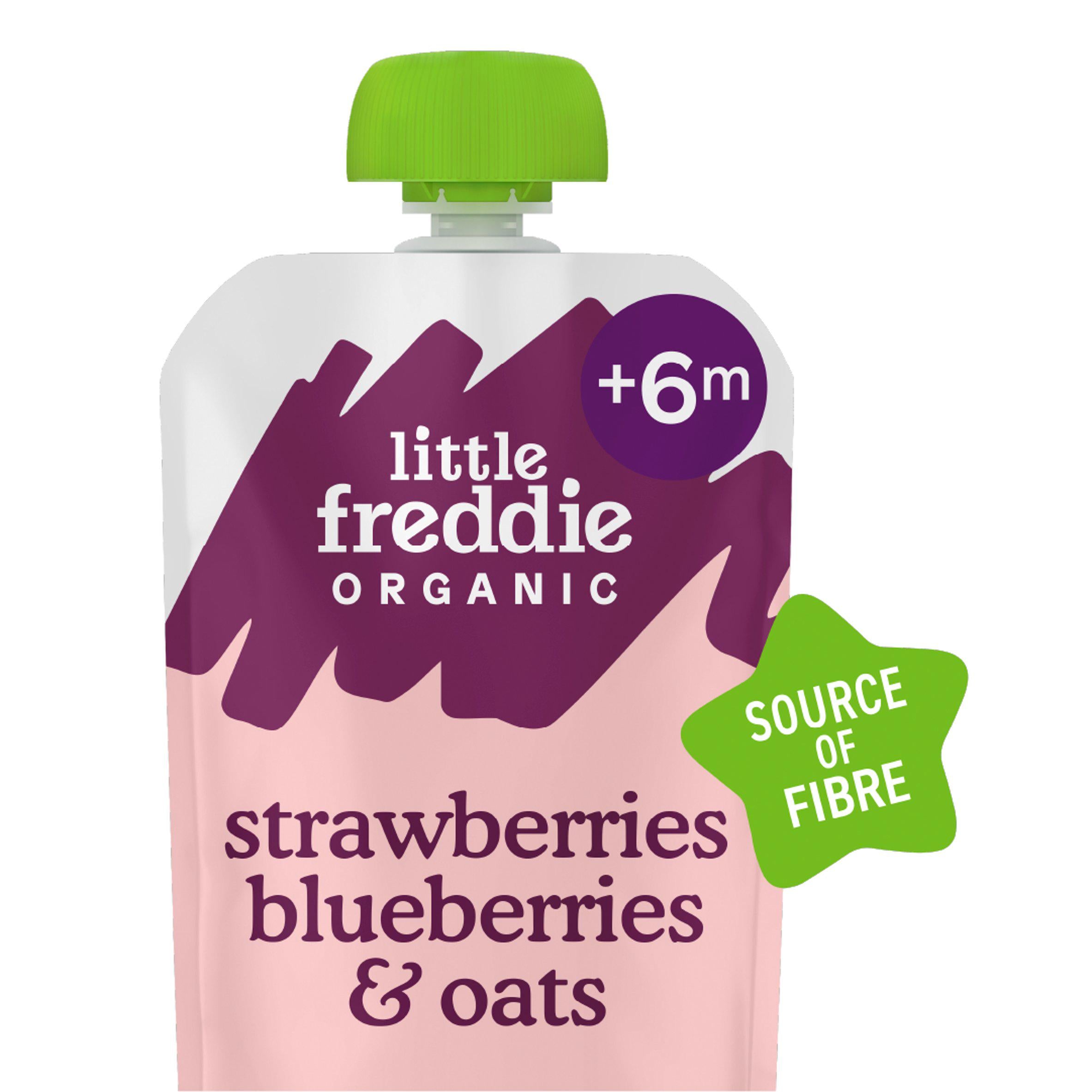 Little Freddie organic baby food strawberries blueberries oats 100g - British product