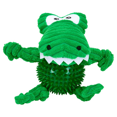 Sainsburys Petface Spikey Crocodile Plush & TPR Ball Dog Toy- Buy online at McGrocer