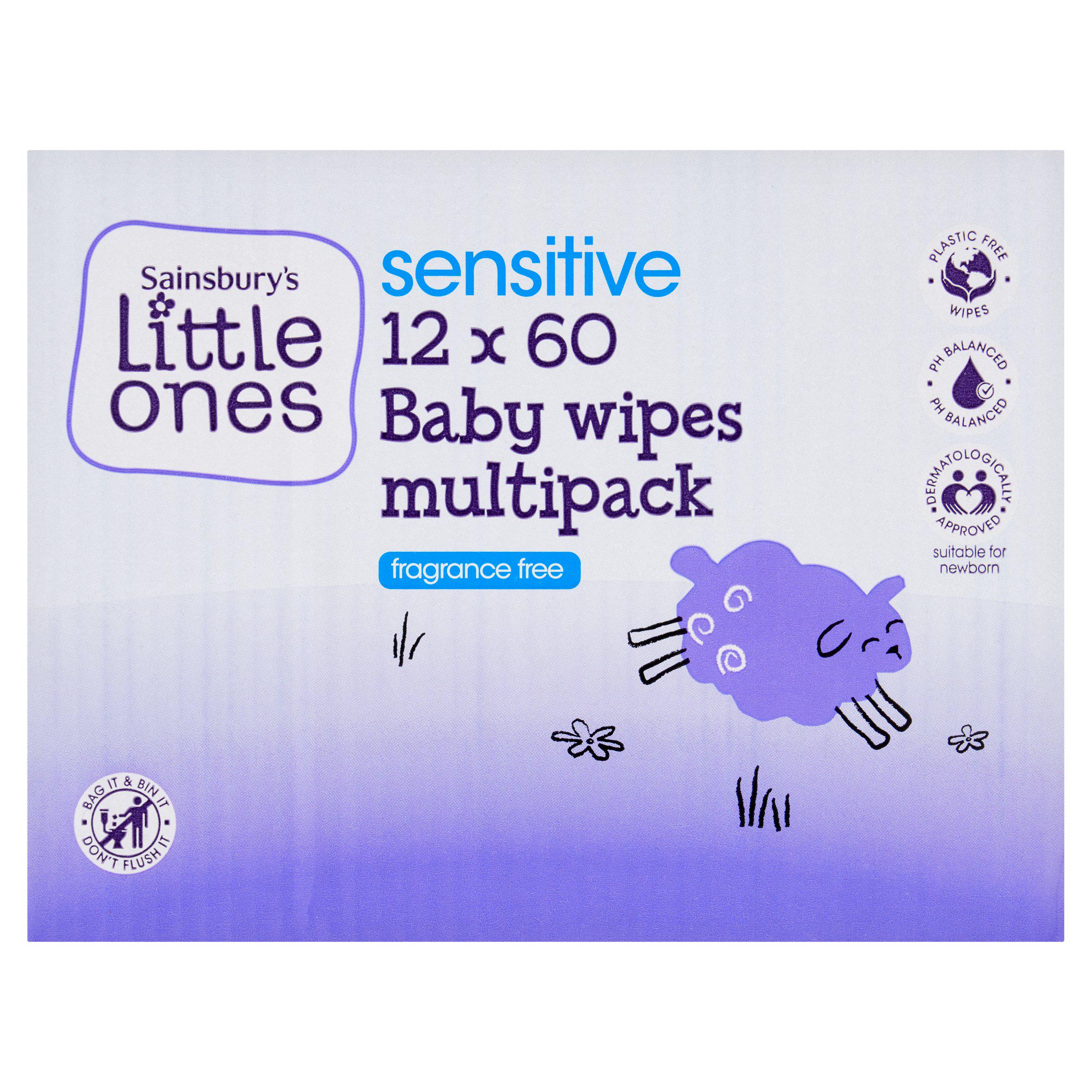 Little Ones baby wipes fragrance free 12x60, UK version