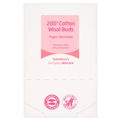 Sainsburys Sainsbury's Cosmetic Cotton Buds 200 Count- Buy online at McGrocer