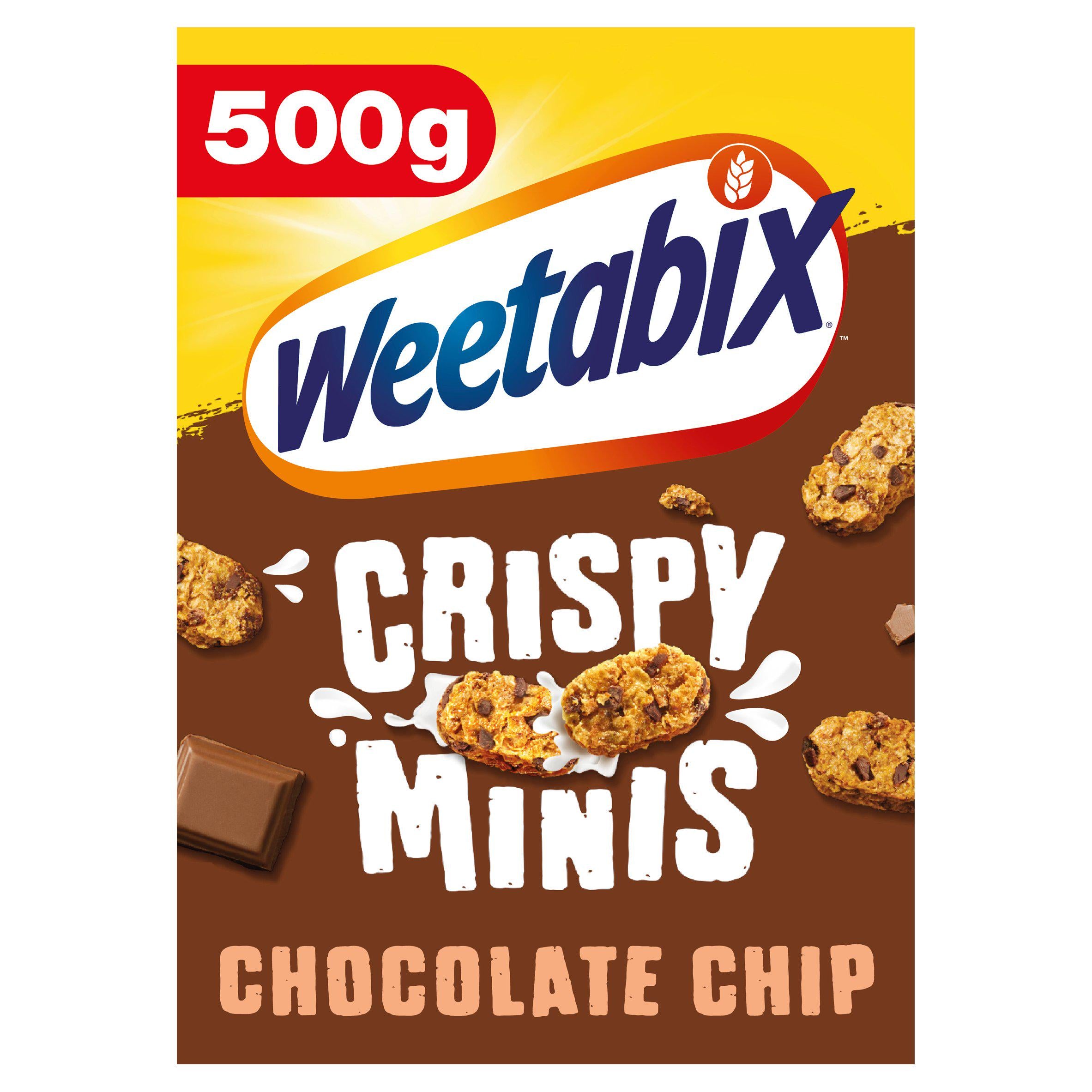 Weetabix crispy minis chocolate chip cereal 500g, imported from the UK