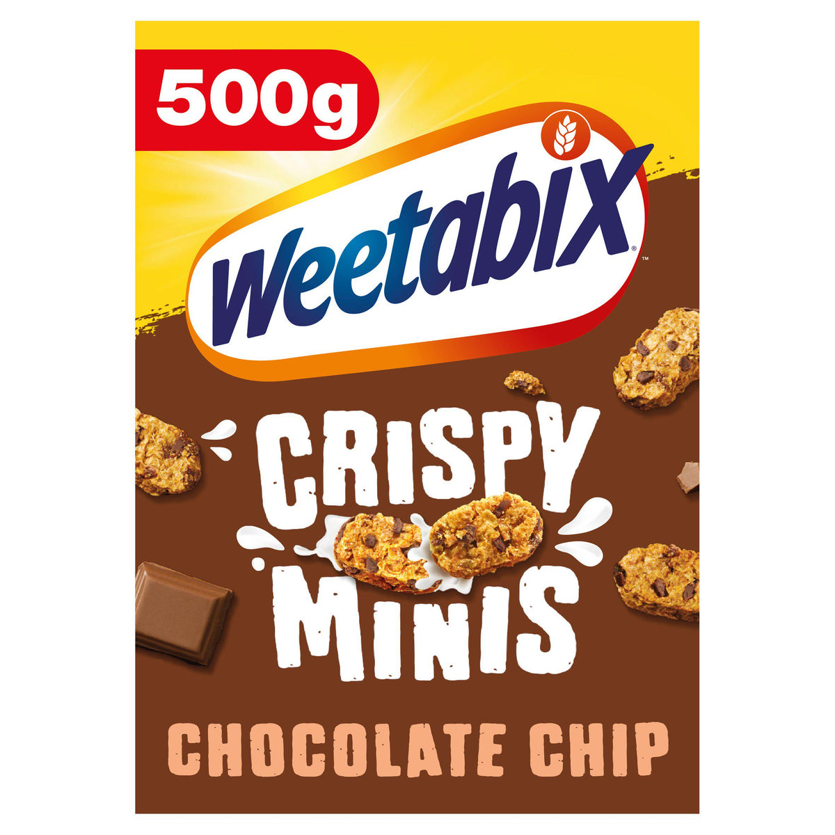 Weetabix crispy minis chocolate chip cereal 500g, imported from the UK