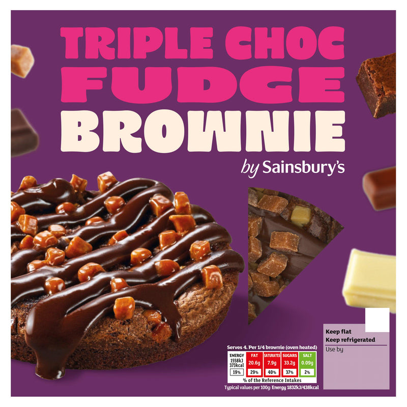 Sainsbury's triple chocolate fudge brownie 340g (British brand)
