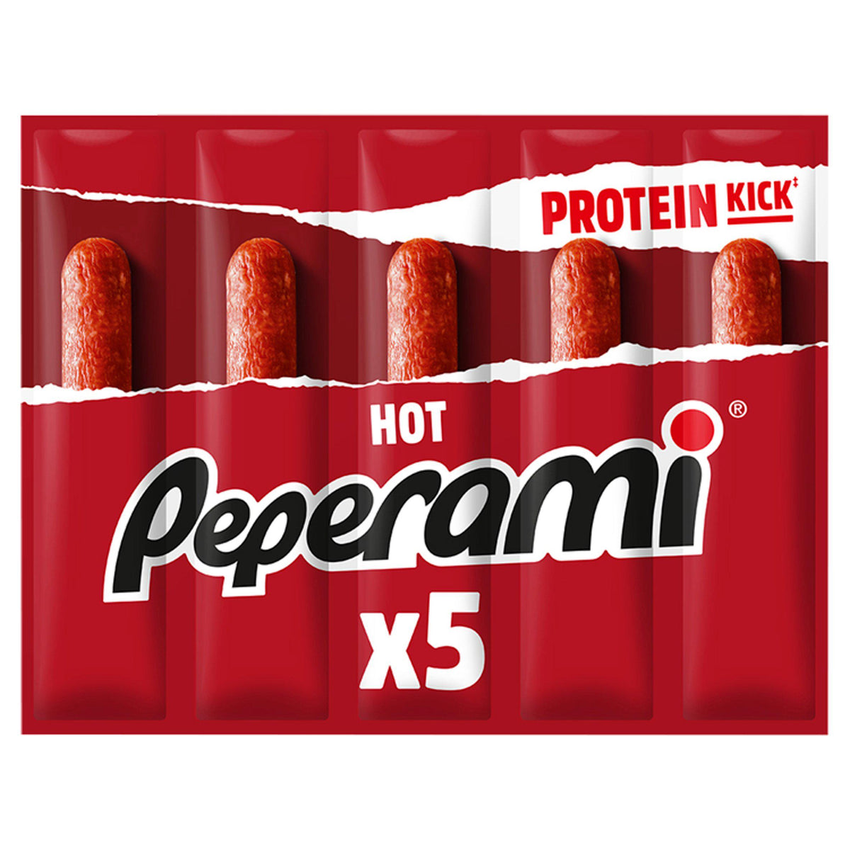 Peperami hot salami sticks 5x20g, imported from the UK