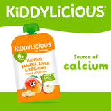 Kiddylicious mango banana apple yoghurt pouch 100g (British brand)
