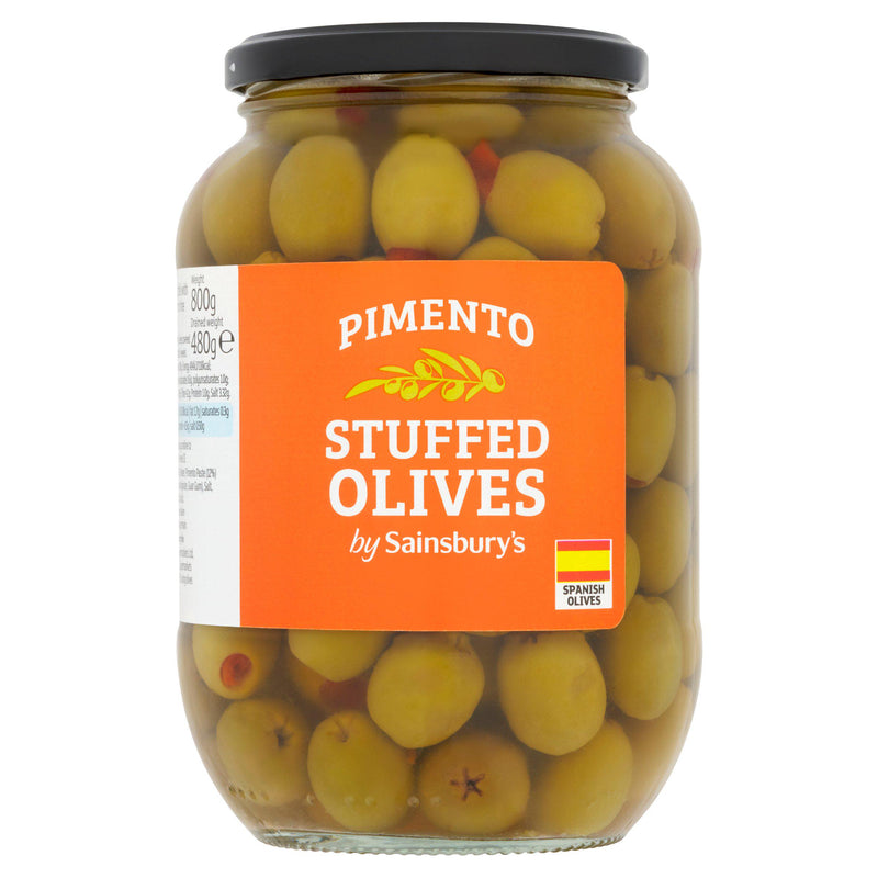 Sainsbury's pimento stuffed olives 800g - British product