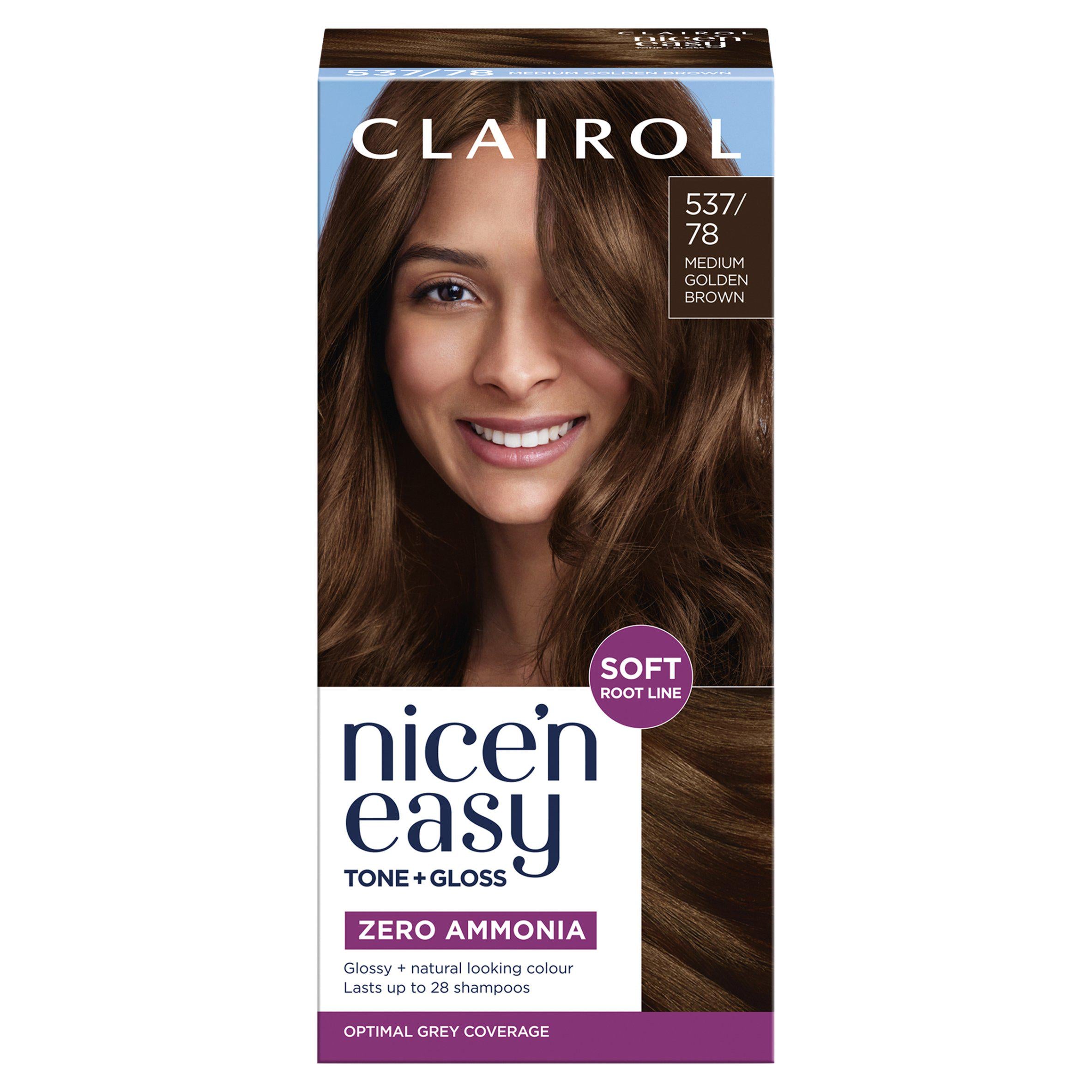 Clairol Nice'N Easy Tone+Gloss hair dye medium golden brown, UK version