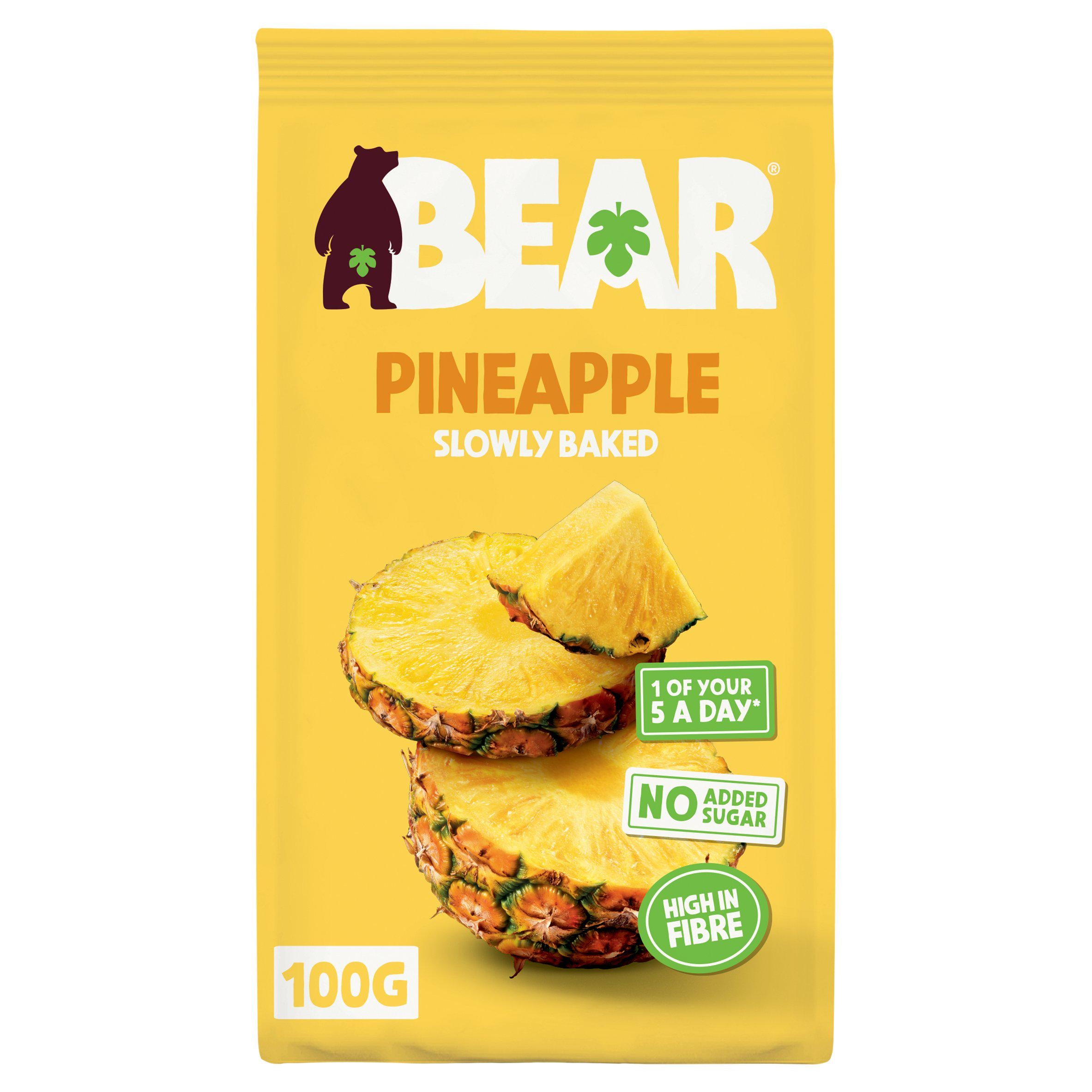 BEAR dried pineapple whole fruit snack 100g, UK version