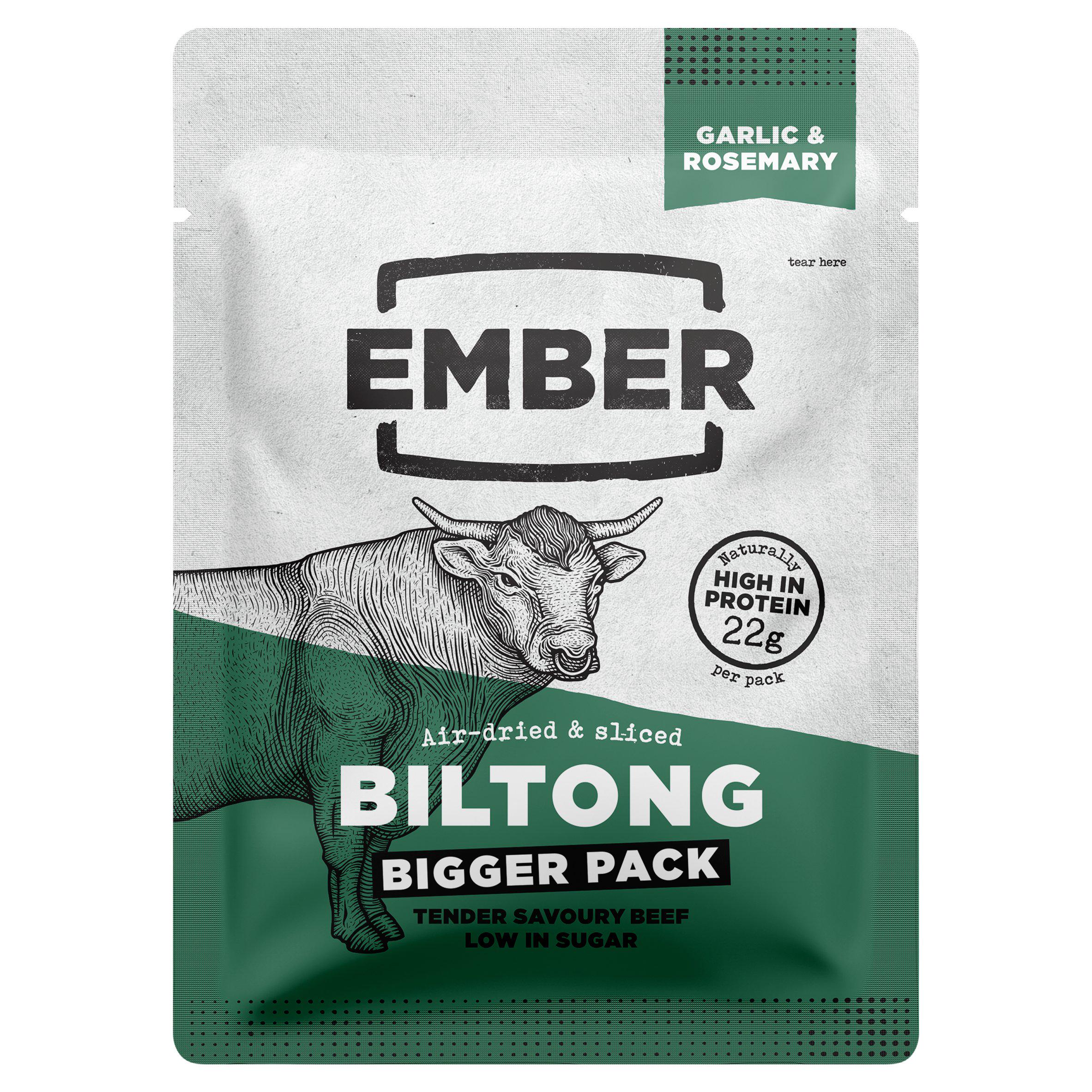 Ember Garlic & Rosemary Biltong 45g - British product