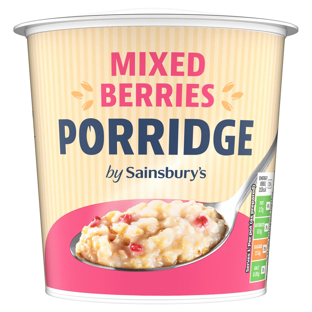 Sainsbury's porridge pot mixed berries 57g, UK version