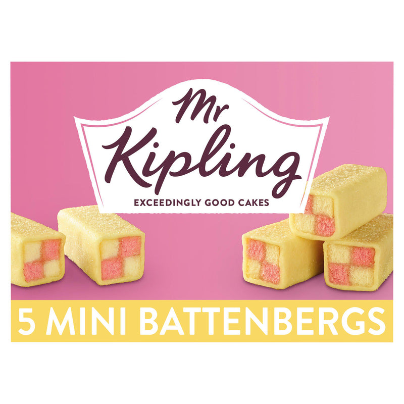 Mr Kipling Mini Battenbergs cakes 5 pack, UK version