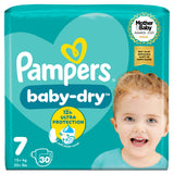 Pampers Baby-Dry nappies size 7 essential pack 30 count (British brand)